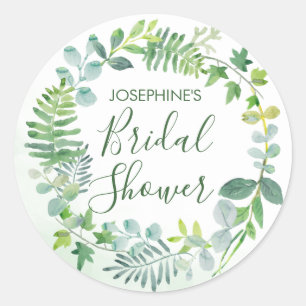 Waterverf Greenery Wreath Vrijgezellenfeest Ronde Sticker