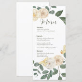 Waterverf Greenery Wreath Wedding Menu Kaart (Voorkant / Achterkant)
