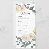 Waterverf Greenery Wreath Wedding Menu Kaart (Voorkant)