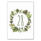 Waterverf Greenery Wreath Wedding Table Numbers Kaart (Achterkant)