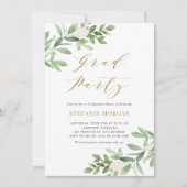 Waterverf Greeney en White Flowers Afstuderen Kaart (Voorkant)