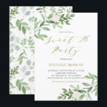 Waterverf Greeney en Witte Bloem Sweet Sixteen Kaart<br><div class="desc">Nodig gasten uit voor uw evenement met deze aanpasbare zoete zestien verjaardagsfeestuitnodiging. Het beschikt over aquarel boeketten van groen en witte bloemen met een bijpassend botanisch patroon. Personaliseer door uw gegevens toe te voegen. Deze groene zoete 16 uitnodiging is perfect voor lente en winter verjaardagsfeestjes.</div>