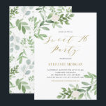 Waterverf Greeney en Witte Bloem Sweet Sixteen Kaart<br><div class="desc">Nodig gasten uit voor uw evenement met deze aanpasbare zoete zestien verjaardagsfeestuitnodiging. Het beschikt over aquarel boeketten van groen en witte bloemen met een bijpassend botanisch patroon. Personaliseer door uw gegevens toe te voegen. Deze groene zoete 16 uitnodiging is perfect voor lente en winter verjaardagsfeestjes.</div>