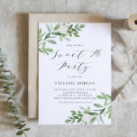 Waterverf Greeney en Witte Bloem Sweet Sixteen Kaart<br><div class="desc">Nodig gasten uit voor uw evenement met deze aanpasbare zoete zestien verjaardagsfeestuitnodiging. Het beschikt over aquarel boeketten van groen en witte bloemen met een bijpassend botanisch patroon. Personaliseer door uw gegevens toe te voegen. Deze groene zoete 16 uitnodiging is perfect voor lente en winter verjaardagsfeestjes.</div>