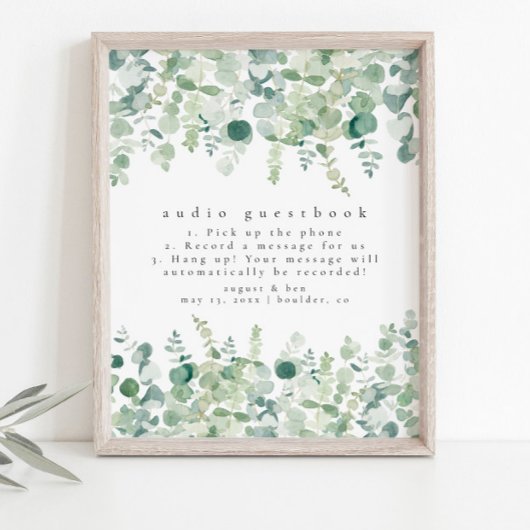 Waterverf GreenGenery Audio Gastenboek bord Poster