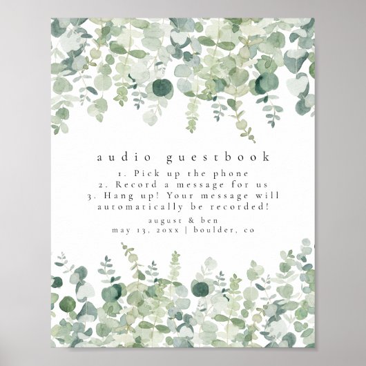 Waterverf GreenGenery Audio Gastenboek bord Poster (Voorkant)