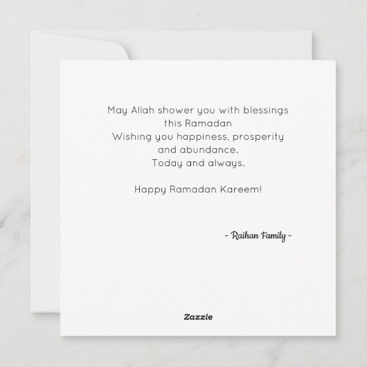 Waterverf Greeting Ramadan Kareem Feestdagenkaart (Achterkant)