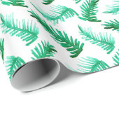 Waterverf grenen groen blad patroon cadeaupapier (Rol Hoek)