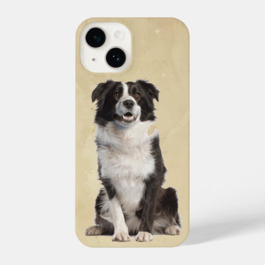 Waterverf grens Collie Dog Pet Animal iPhone Hoesje (Achterkant)