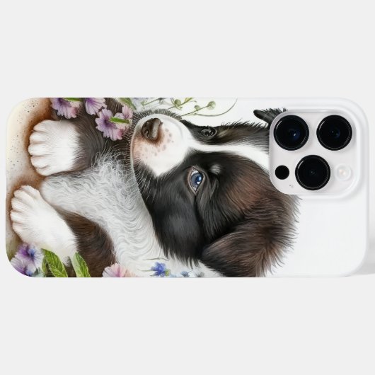 WATERVERF GRENSOVERSCHRIJDENDE KLEINE POPPY DOG Case-Mate iPhone CASE (Achterkant (horizontaal))