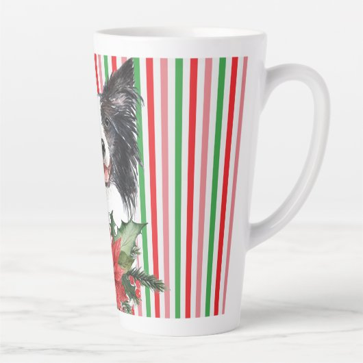 Waterverf grenspolitie met Poinsettia Latte Mok (Rechts)