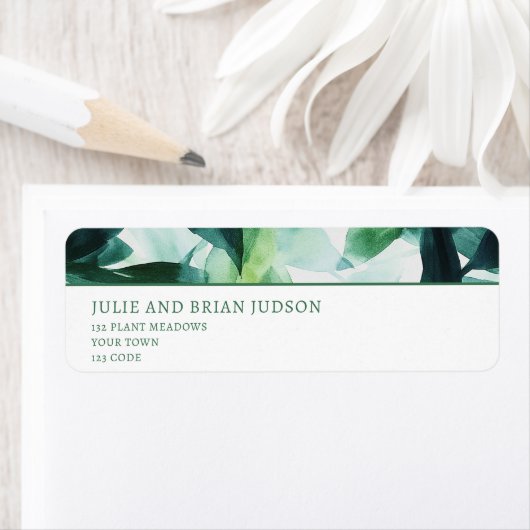 Waterverf Grensretouradres Greenery Etiket (Insitu)