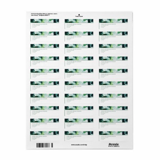 Waterverf Grensretouradres Greenery Etiket (Full Sheet)