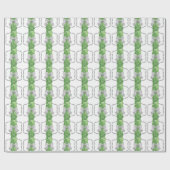 Waterverf Grey Bows & Green Garland Cadeaupapier (Vlak)