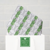 Waterverf Grey Bows & Green Garland Tissuepapier