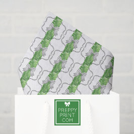 Waterverf Grey Bows & Green Garland Tissuepapier