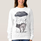 Waterverf Grey Cat op regenachtige dag Trui (Voorkant)