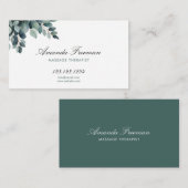 Waterverf Grey Eucalyptus Massage Therapeut Visitekaartje (Voorkant / Achterkant)