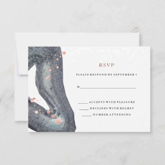 Waterverf Grey Geode Wedding RSVP (Voorkant)