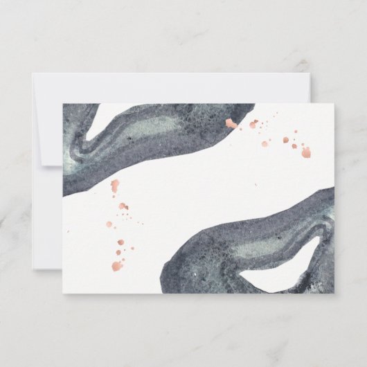 Waterverf Grey Geode Wedding RSVP (Achterkant)