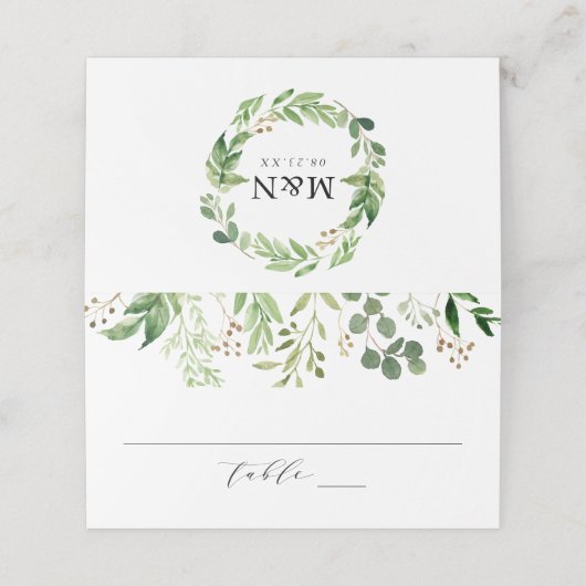 Waterverf Griekenland | Aangepaste bruiloft Plaatskaartje (Buitenkant ongevouwen)