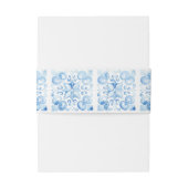 Waterverf Griekenland | Bruiloft Monogram Uitnodigingen Wikkel (Achterkant Voorbeeld)