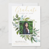 Waterverf Griekenland Eucalyptus Gold Foto Afstude Aankondiging (Voorkant)