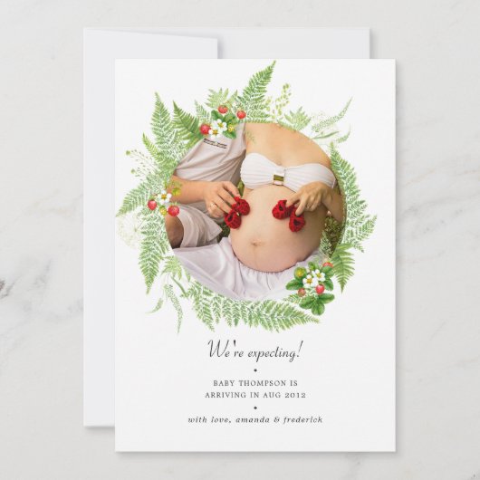 Waterverf Griekenland Foto Zwangerschap Aankondiging (Voorkant)