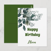 Waterverf Griekenland | Happy Birthday Kaart (Voorkant / Achterkant)