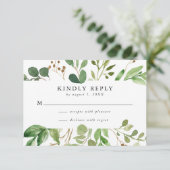 Waterverf Griekenland | Kaart RSVP-weddenschap (Staand voorkant)