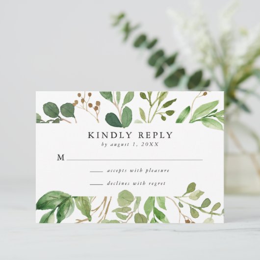 Waterverf Griekenland | Kaart RSVP-weddenschap (Staand voorkant)