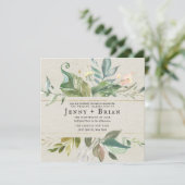 Waterverf Griekenland | Pink Floral Square Weddens (Staand voorkant)