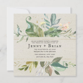 Waterverf Griekenland | Pink Floral Square Weddens