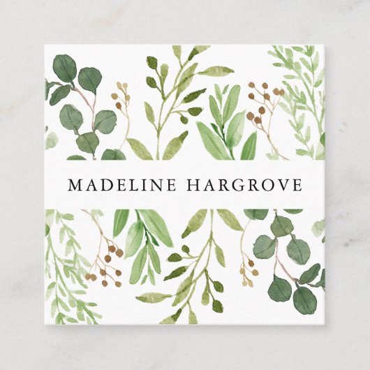 Waterverf Griekenland | Vierkante Visitekaartje (Voorkant)