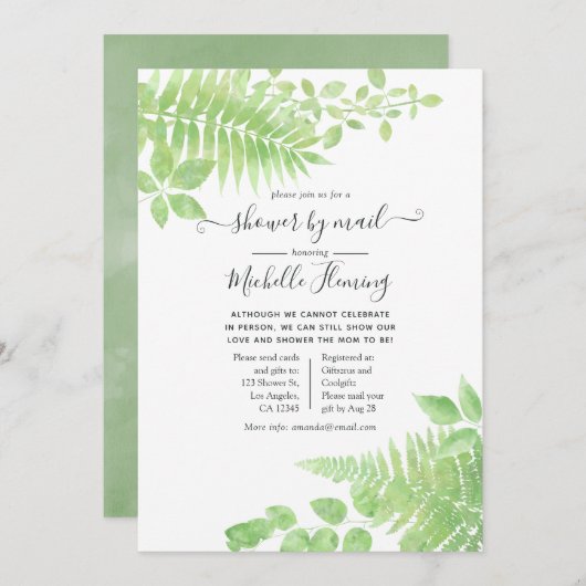 Waterverf Grieks Baby shower per post Kaart (Voorkant / Achterkant)