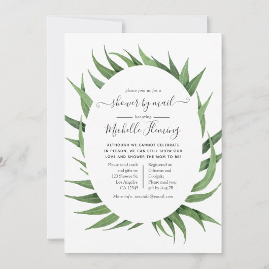 Waterverf Grieks Baby shower per post Kaart (Voorkant)