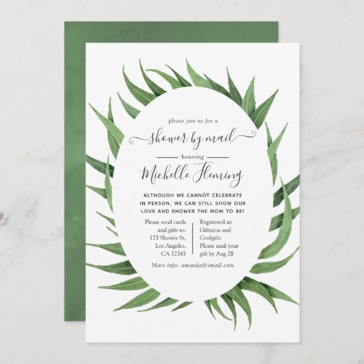 Waterverf Grieks Baby shower per post Kaart (Voorkant / Achterkant)