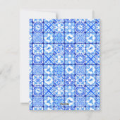 Waterverf Grieks Eiland Floral Tegel Dank u kaart (Achterkant)