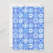 Waterverf Grieks Eiland Floral Tegel Dank u kaart (Achterkant)