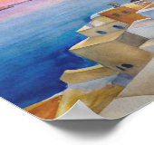 Waterverf Grieks Eiland Landschapskunst van Santor Poster (Hoek)