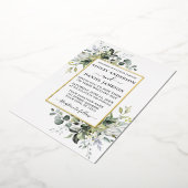 Waterverf Grieks Elegant Gold Folie Uitnodiging (Gedraaid)