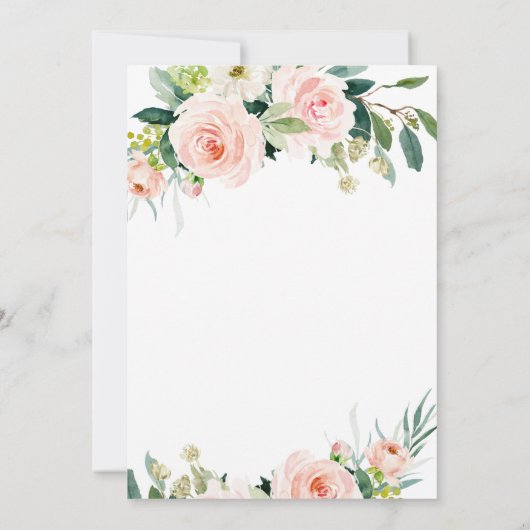 Waterverf Grieks huwelijk met blush roze bloemen Kaart (Achterkant)