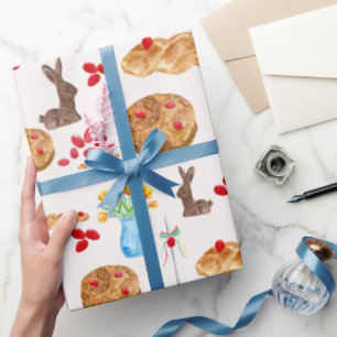 Waterverf Grieks Pasen Cadeaupapier