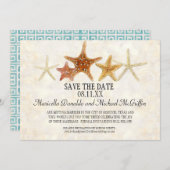 Waterverf Grieks SleutelpatroonStarfish Beach Wedd Kaart (Voorkant / Achterkant)