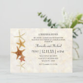 Waterverf Grieks SleutelpatroonStarfish Beach Wedd Kaart (Staand voorkant)