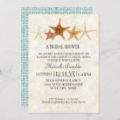 Waterverf Grieks SleutelpatroonStarfish Beach Wedd Kaart (Voorkant / Achterkant)