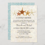 Waterverf Grieks SleutelpatroonStarfish Beach Wedd Kaart (Voorkant / Achterkant)