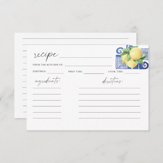 Waterverf grieks Vrijgezellenfeest citrusvruchten (Voorkant / Achterkant)