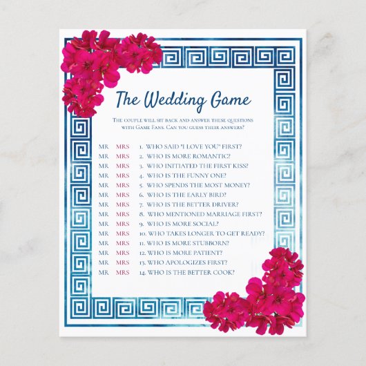 Waterverf griekse elegantie + roze bruiloft spel (Voorkant)