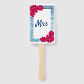 Waterverf griekse elegantie + roze bruiloft spel handwaaier (Achterkant)